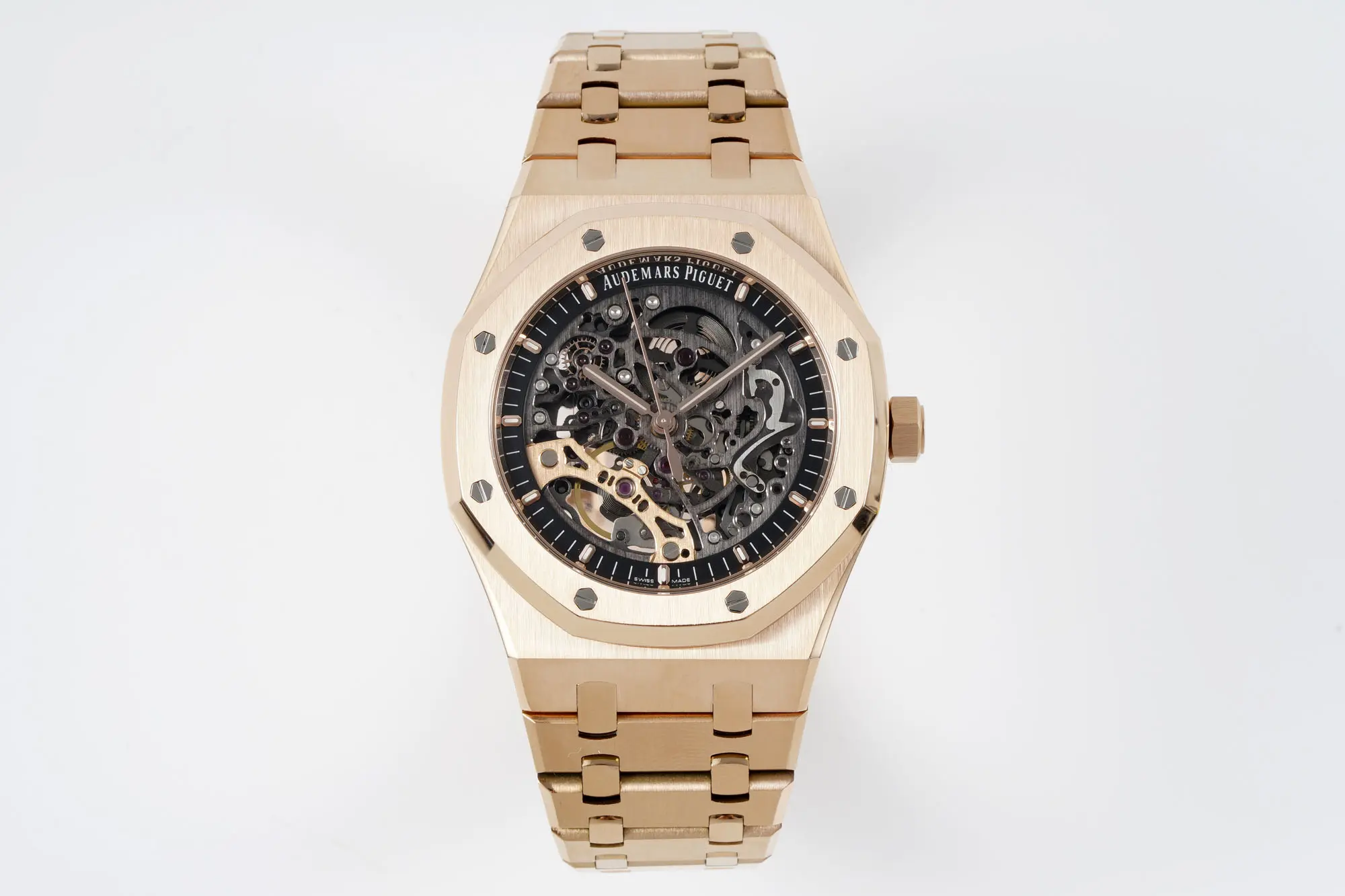 KZ Factory Audemars Piguet Royal Oak Offshore 15407ST Rose Gold Skeleton Super Clone Watch - Premium Replica